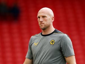 John Ruddy of Wolverhampton Wanderers inspects the pitch ahead of the Premier League match between Liverpool and Wolverhampton Wanderers at Anfield on May 22, 2022 in Liverpool, England. (Photo by Jack Thomas - WWFC/Wolves via Getty Images)