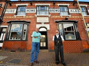 Head brewer Paul Cooksey, and licensee Tim Newey outside The Old Swan in Netherton. They've warned the pub may not be around by Christmas due to rising costs and falling customer numbers.