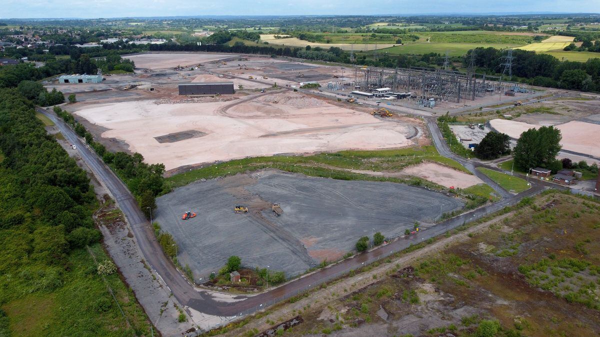 View over the site of the former Rugeley Power Station in 2022