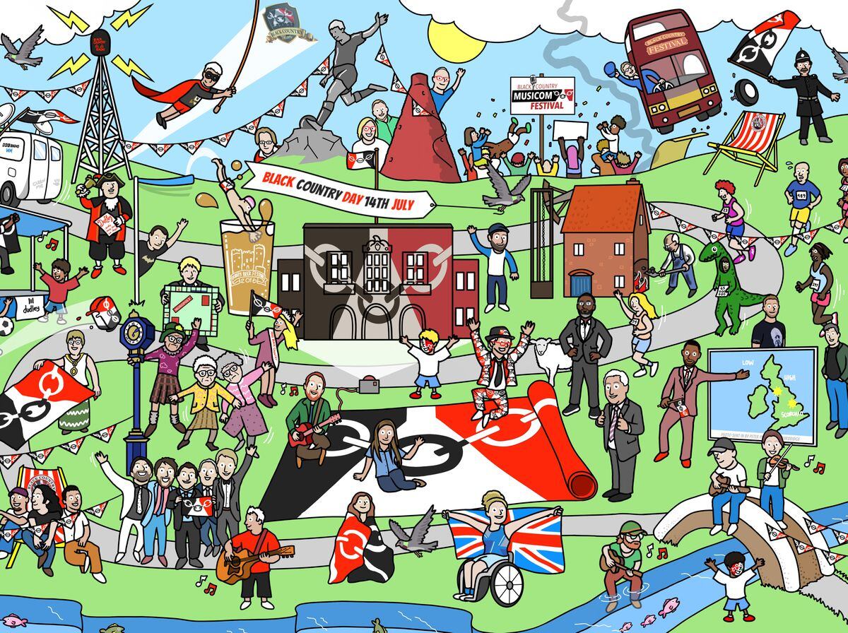 The computer-generated artwork which will be unveiled as part of the annual Black Country Day celebrations  
