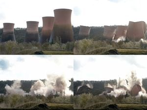 The moment the Ironbridge cooling towers came down