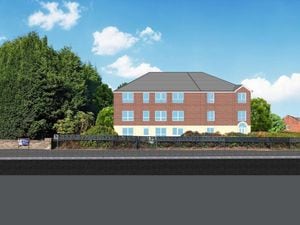 An artist impression of a planned apartment block on the old Walsall Wood Library site, next to St John's Church. PIC: RH Development (Midlands) Limited