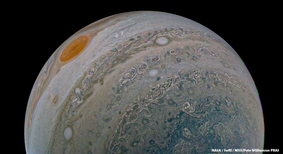 The planet Jupiter seen from from NASA's Juno spacecraft