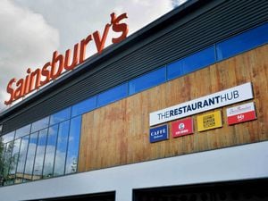 Pic of new signs up for The Restaurant Hub opening at Sainsbury's St Marks, Wolverhampton