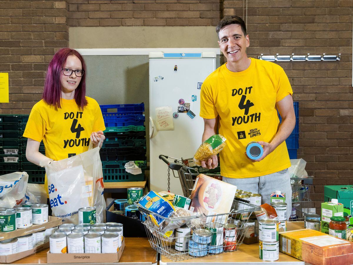 Bethany Griffin and Oliver Phelps at United Reform Church Food Bank in Sutton Coldfield Photo by Fabio De Paola