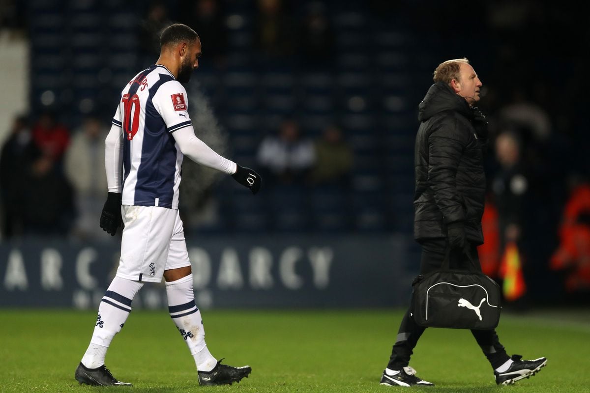 Matt Phillips of West Bromwich Albion is forced off with injury (Photo by Adam Fradgley/West Bromwich Albion FC via Getty Images).