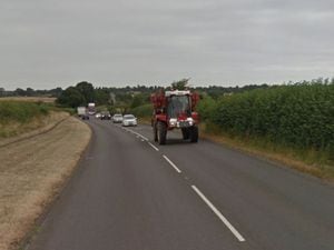 A faulty drain regularly floods water across the busy A5 between Gailey island and Weston-under-Lizard. Picture: Google