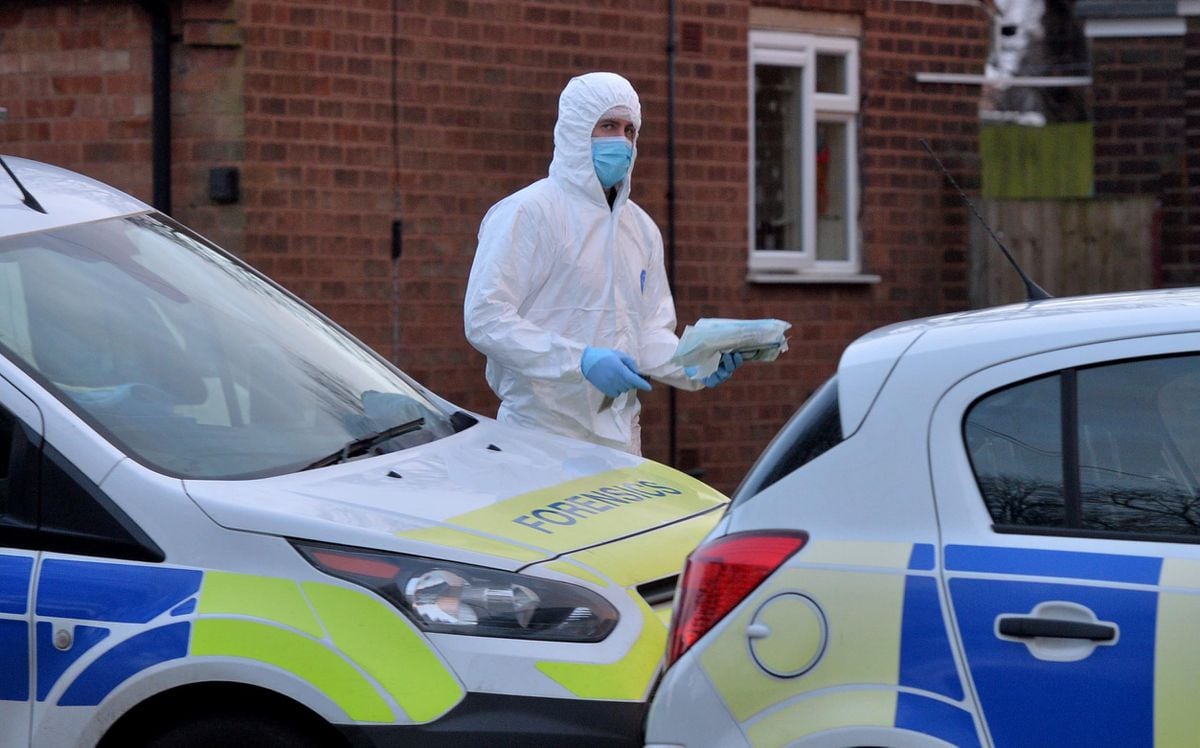 Forensic officers have been checking the scene for clues