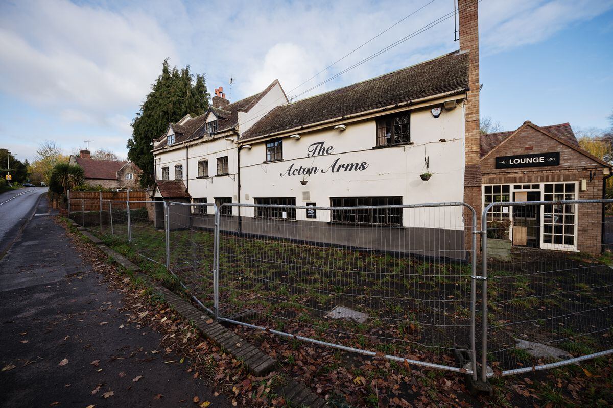 The Acton Arms is now fenced off ahead of work starting later this winter