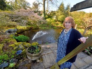 Carol Cooper in her garden