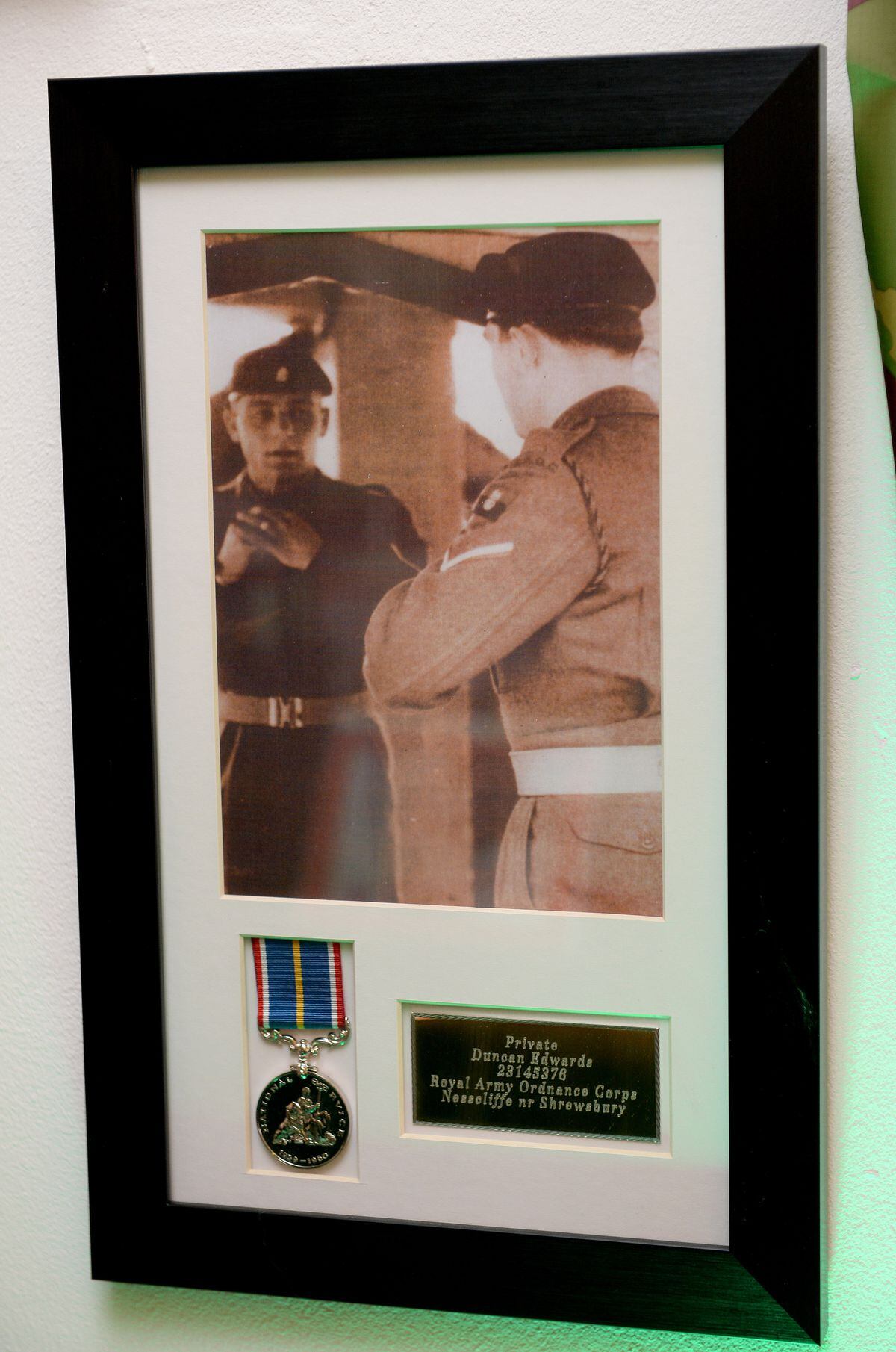 Duncan's National Service medal, that he never received before his death