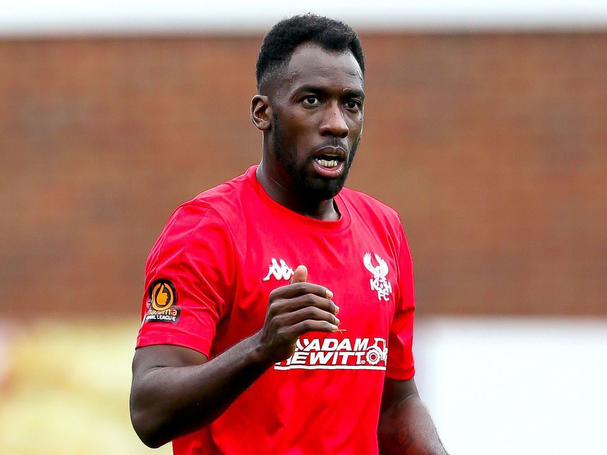 Kidderminster Harriers' Amari Morgan-Smith during the National League North match at Aggborough, Kidderminster. Picture date: Saturday October 9, 2021..