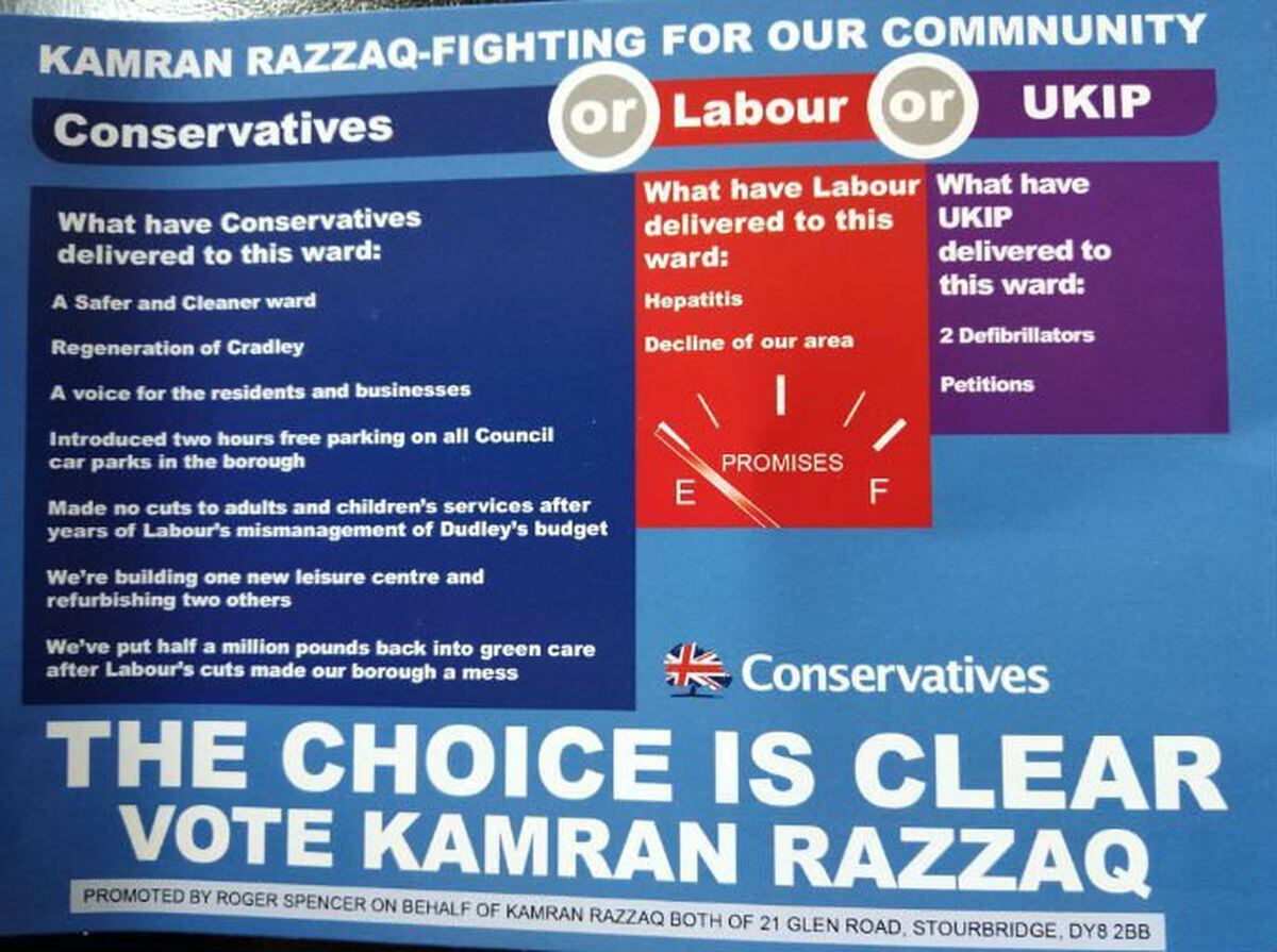 The offending leaflet, Picture: @GuidoFawkes