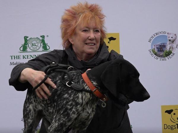 Christine Grahame with her winning dog Mabel (Dan Barker/PA)