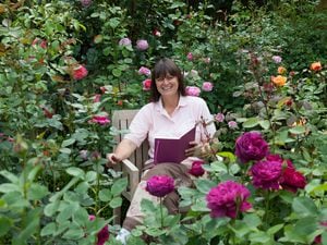 Garden designer Karen Tatlow at home in her rose garden