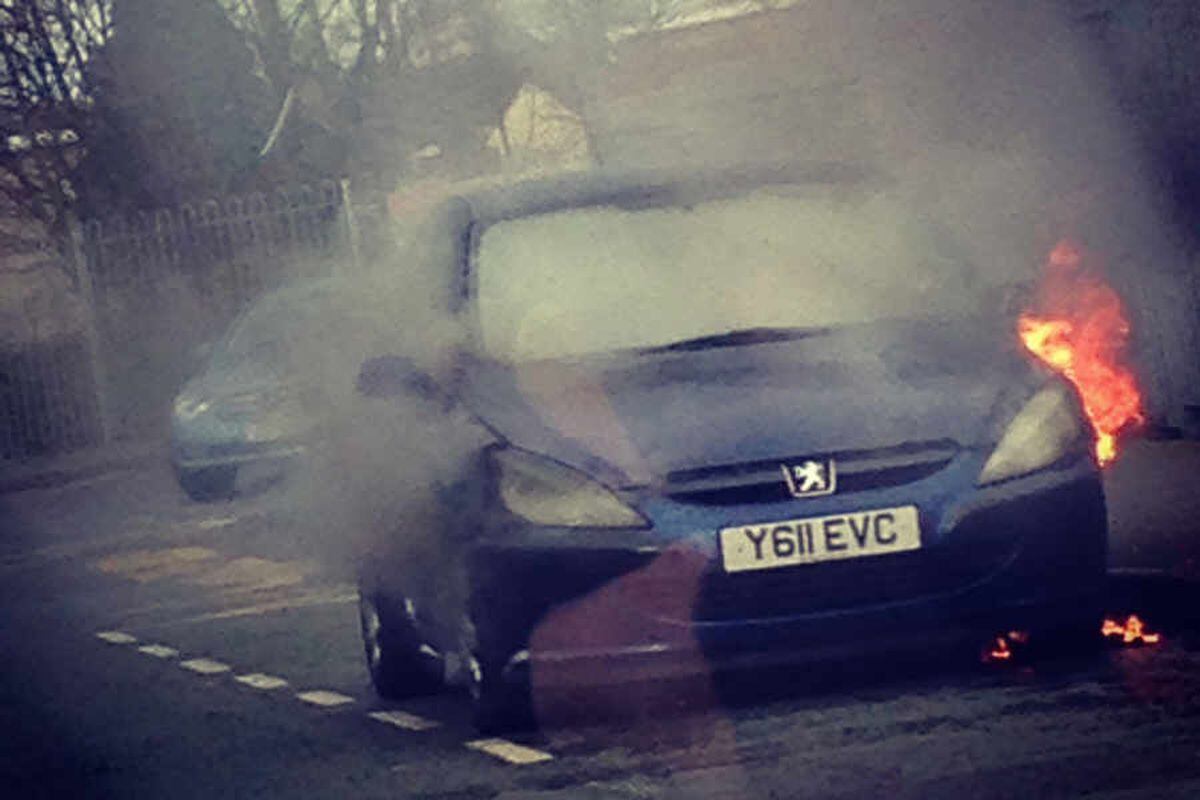 Lucky escape for woman and baby as car catches fire in Wolverhampton