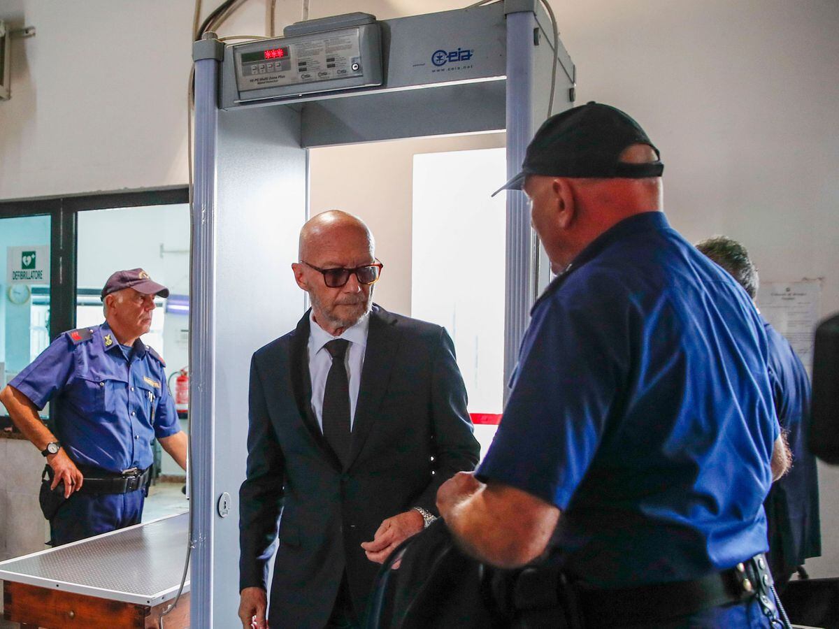 Canadian-born film director Paul Haggis arrives at the Brindisi law court in southern Italy on Wednesday June 22 2022
