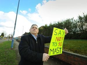  Unhappy with plans for a 5G mast at Woden Road North, Wednesbury, is councillor Peter Hughes
