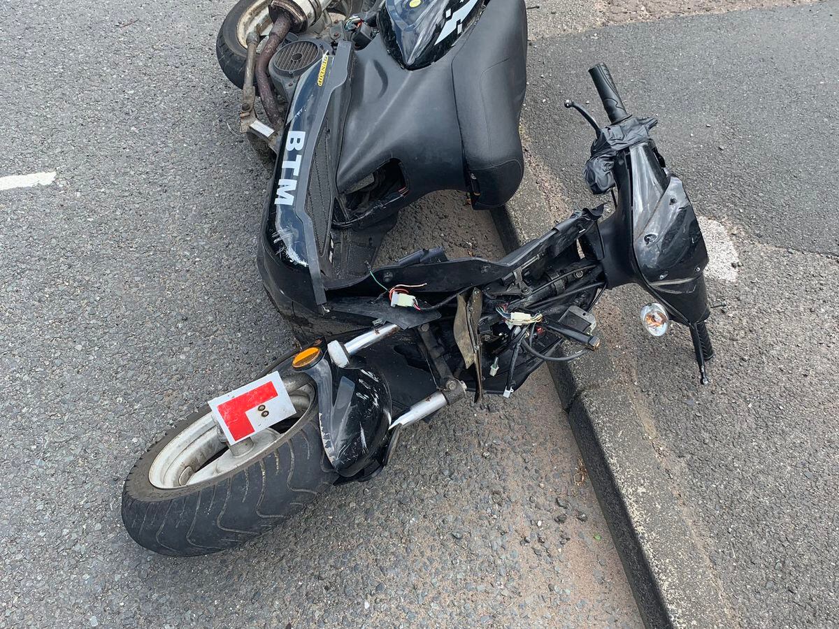 The teenager was seen on the moped