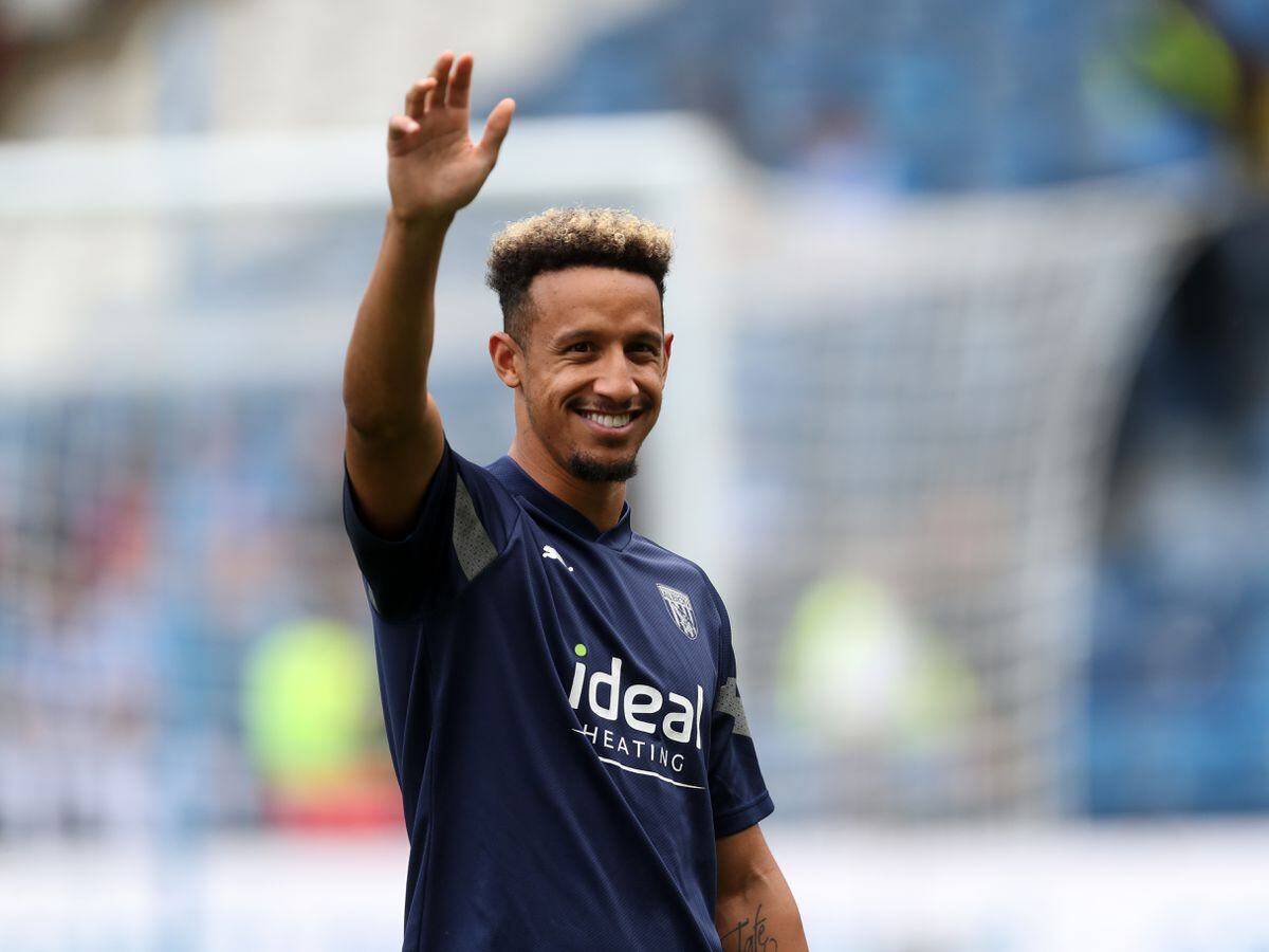 Callum Robinson of West Bromwich Albion during the pre-match warm up ahead of the Sky Bet Championship between Huddersfield Town and West Bromwich Albion at John Smith's Stadium on August 27, 2022 in Huddersfield, United Kingdom. (Photo by Adam Fradgley/West Bromwich Albion FC via Getty Images).