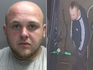 Left, image of suspect Stephen Burden released by police. Right; the other man police want to speak to.