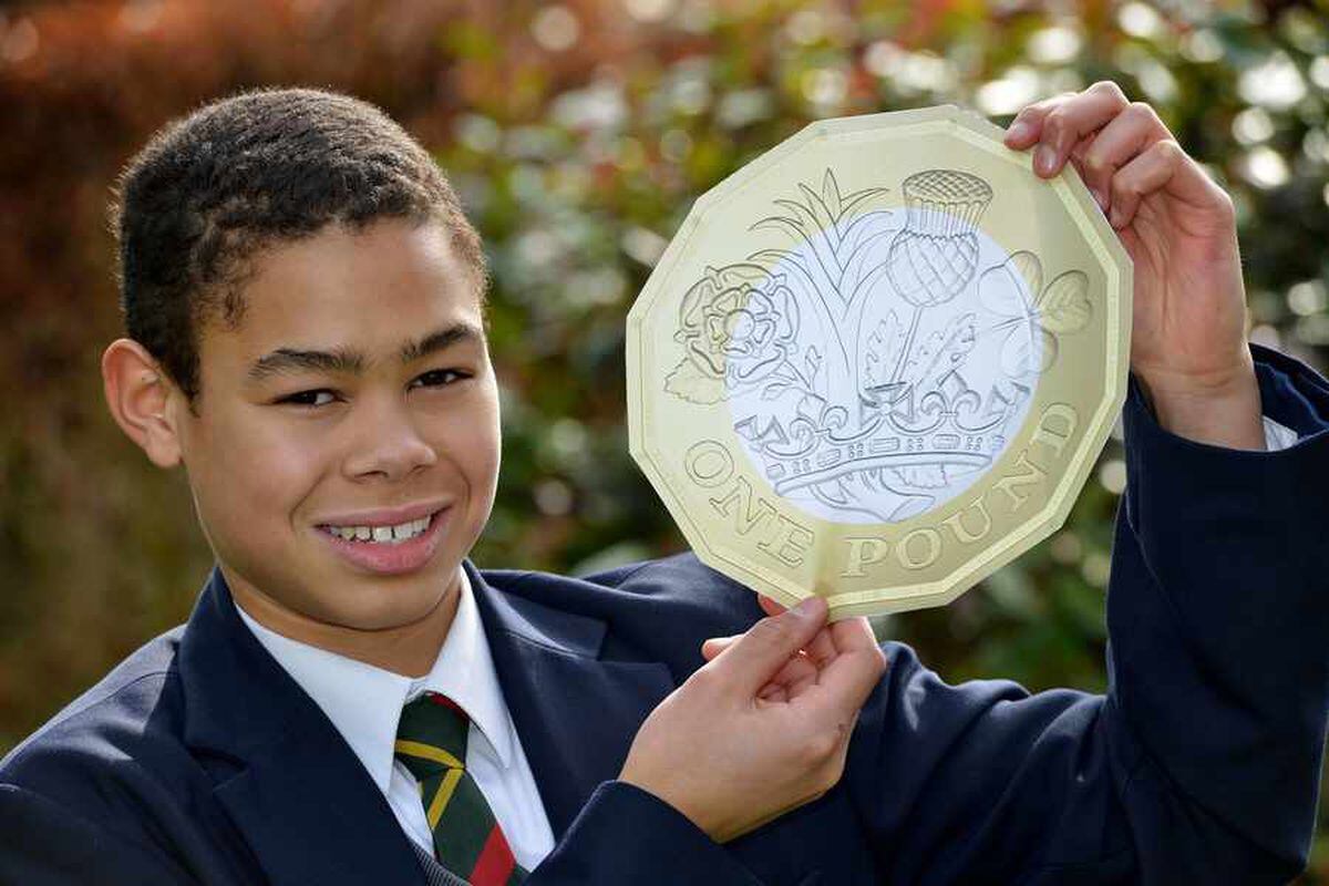 12-sided £1 coin designed by Walsall schoolboy starts production