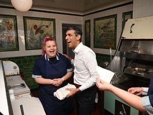 Prime Minister Rishi Sunak gets his chips at the Black Country Living Museum [Getty]