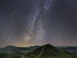 A spectacular Perseid meteor shower. Photo: David A Hardy