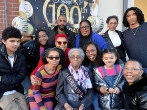 Lena Wisdom from Stafford celebrates her 100th birthday surrounded by family