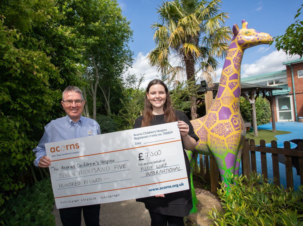 Mark Venables (AWI) with Abigail Coulson (Acorns Children’s Hospice)