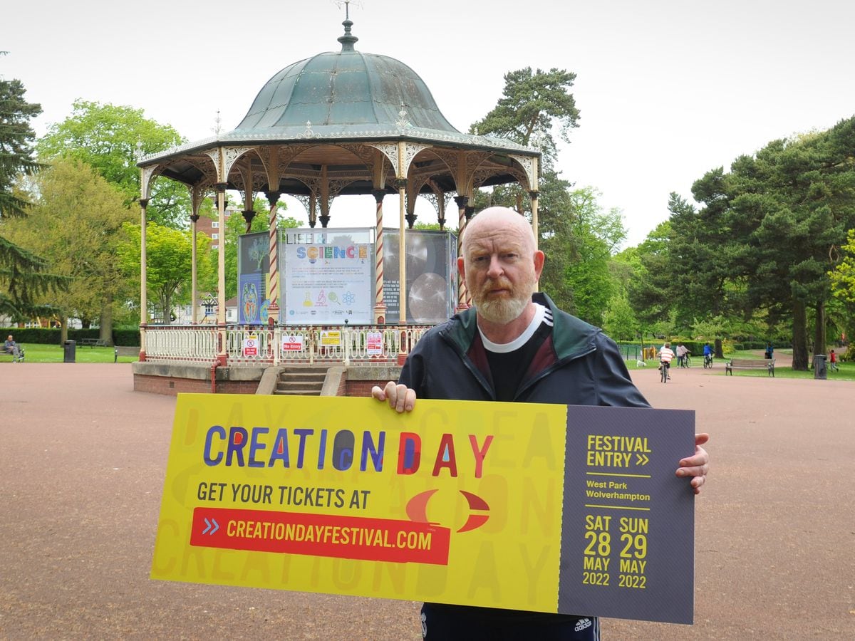 Alan McGee in West Park, Wolverhampton, to see the site for Creation Day 2022