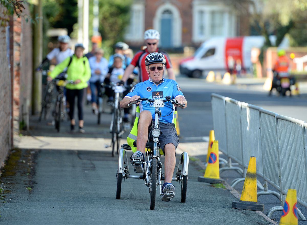 Riders taking part in the cycle event 
