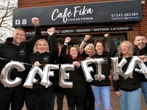 Cafe Fika has re-opened under new management. Pictured, left, Dan Krucien, Lotty Clarke, Tracey Jackson, Liz Rayne,Louise Clarke, Sharah Walker, Samantha Krucien and Neal Clarke