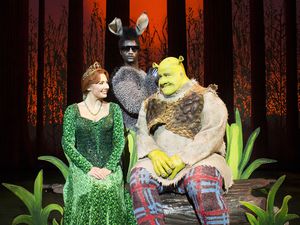 The story of Shrek, Fiona and Donkey will be told on stage at Wolverhampton Grand Theatre. Photo: Lowry