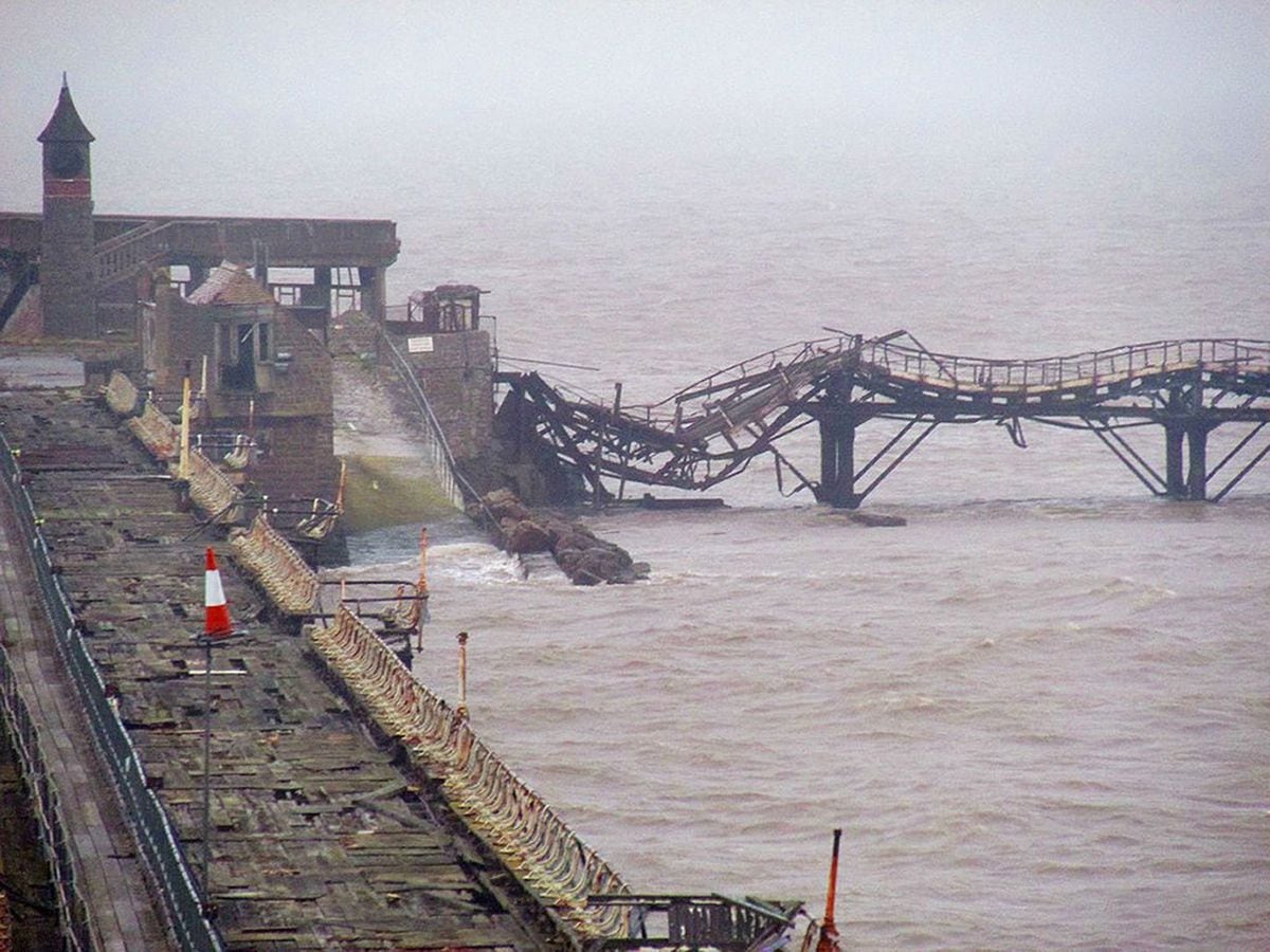 Birnbeck Pier which has been left to decay