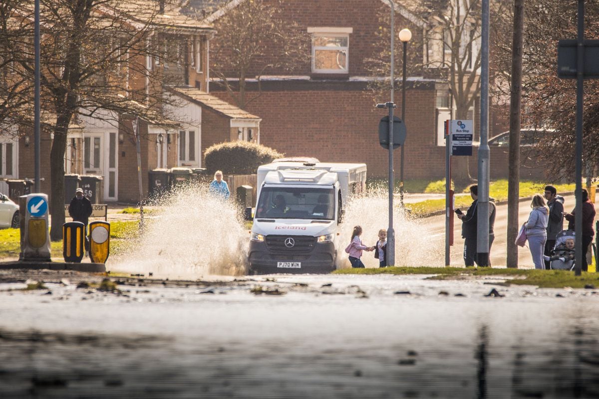 Flooding on Stowheath Lane after a water main burst. Photo: Paul Rush