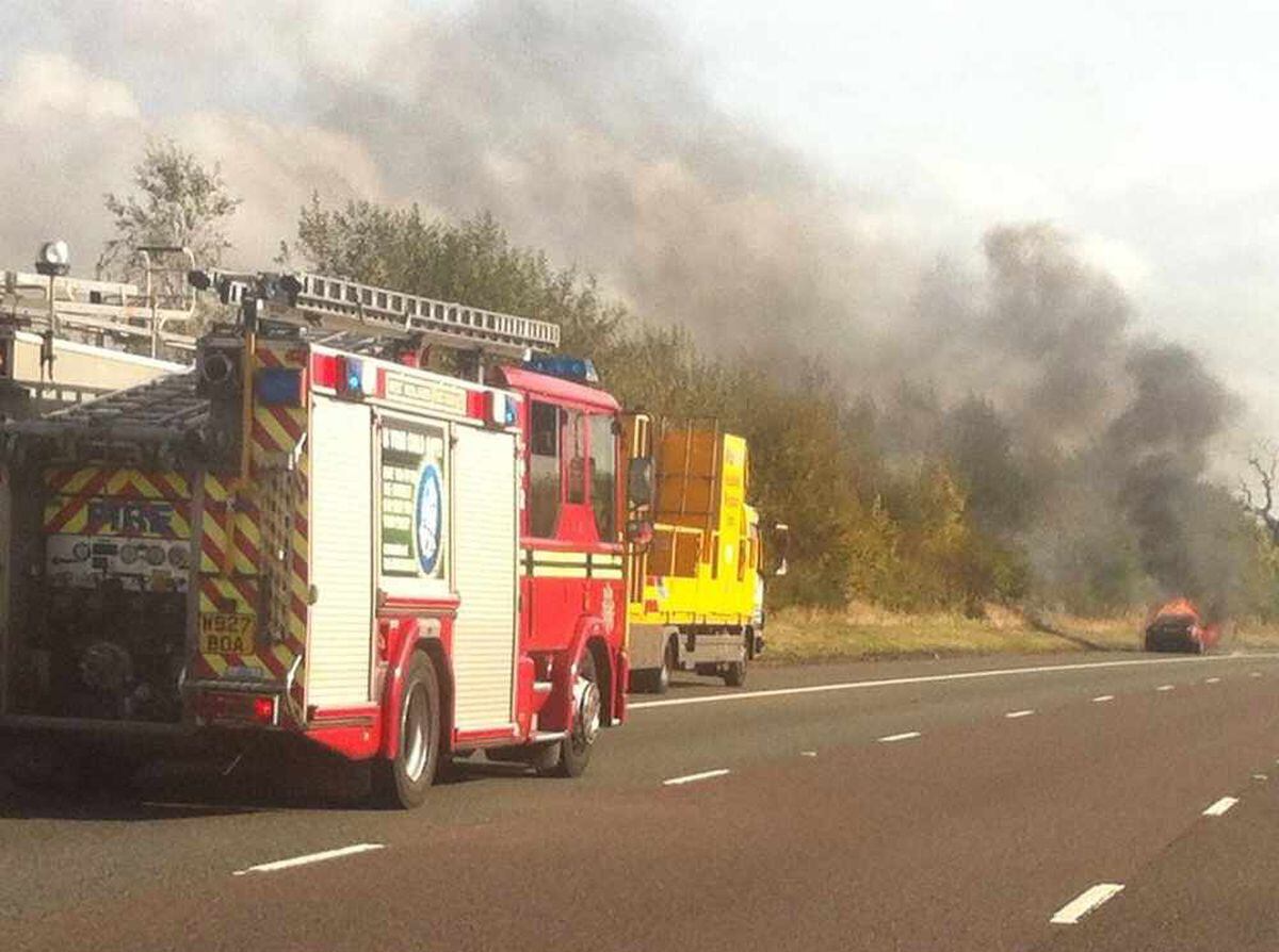 The fire service attended the scene. Picture from Dave Eyres