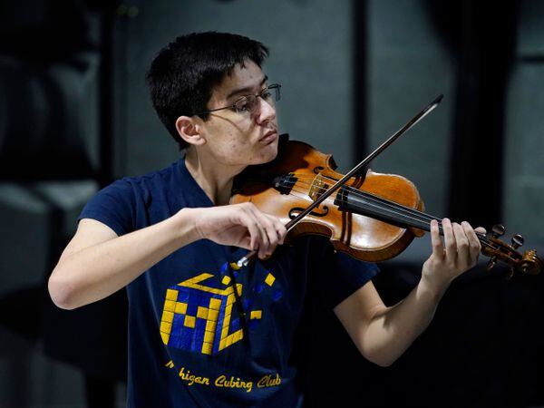 University of Michigan student Stanley Chapel performs one of Johann Sebastian Bachâs violin sonatas from memory