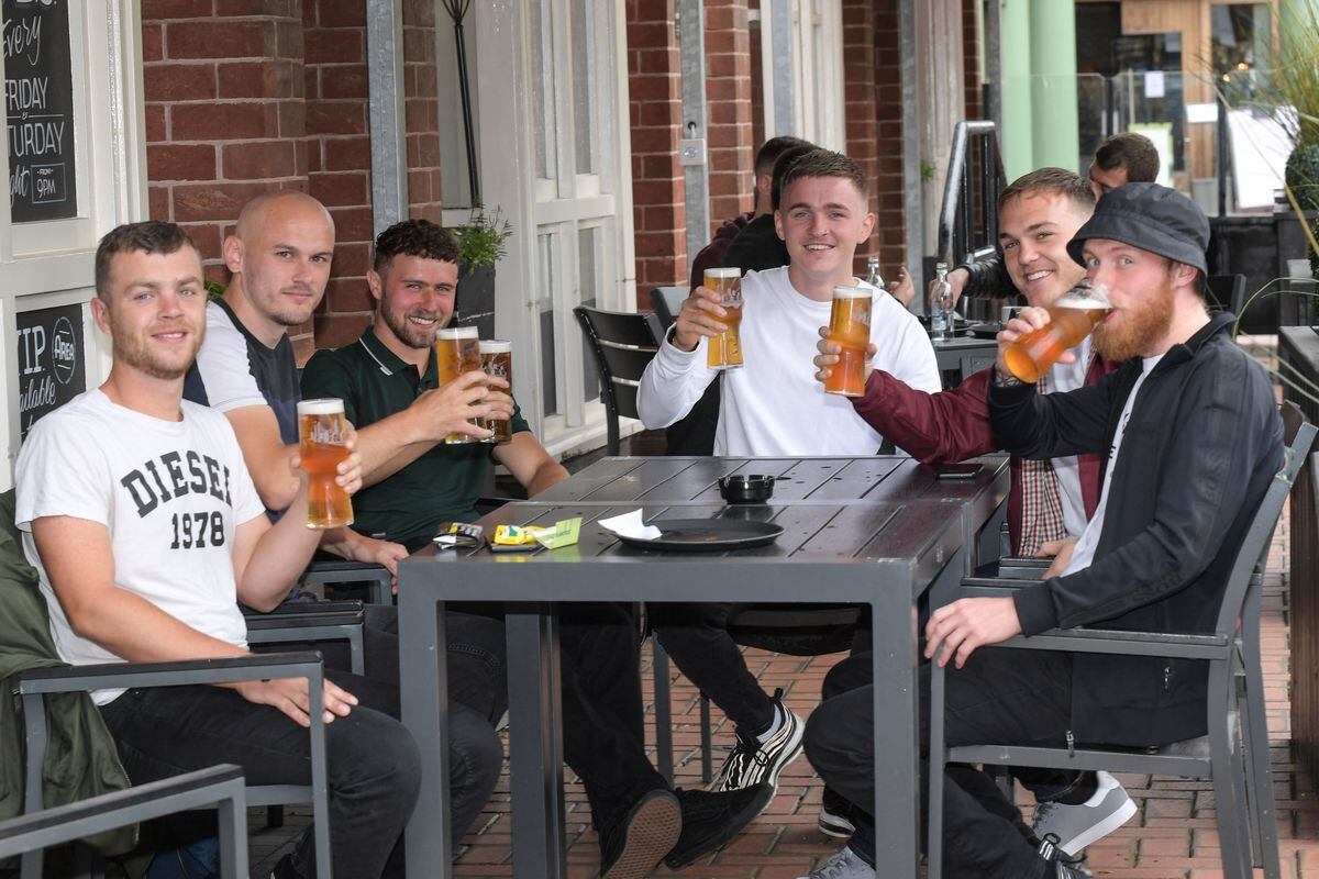 Raising a glass at The Brasshouse in Brindley Place, Birmingham. Photo: SnapperSK