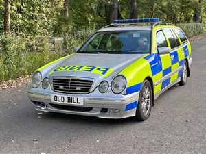 It may look like a police car, but the word on the bonnet definitely doesn't say 'police'. Photo: Anthony Barrett