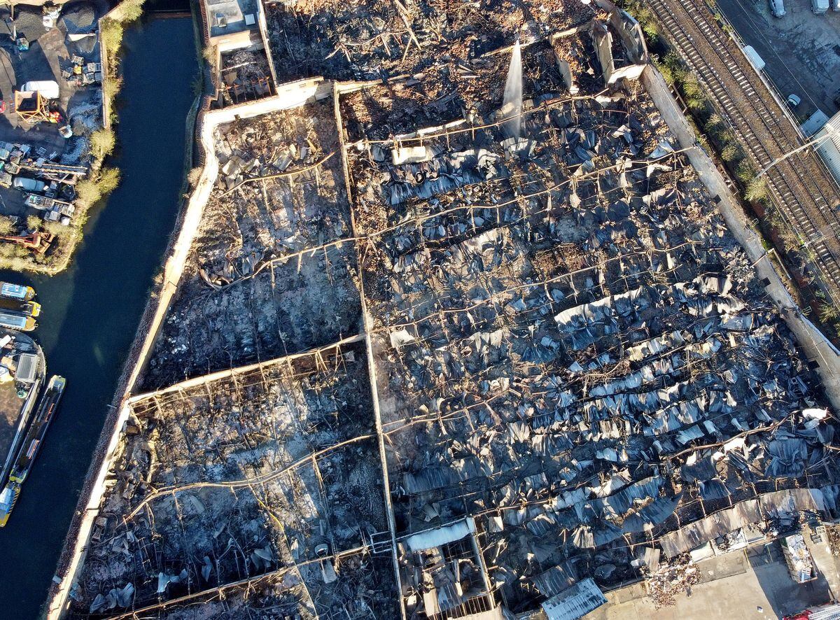 Aerial photographs taken by Express & Star photographer Tim Thursfield reveal the true extent of the fire in Lower Horseley Fields, Wolverhampton