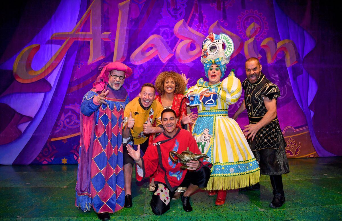 The cast of Aladdin at Wolverhampton Grand Theatre 