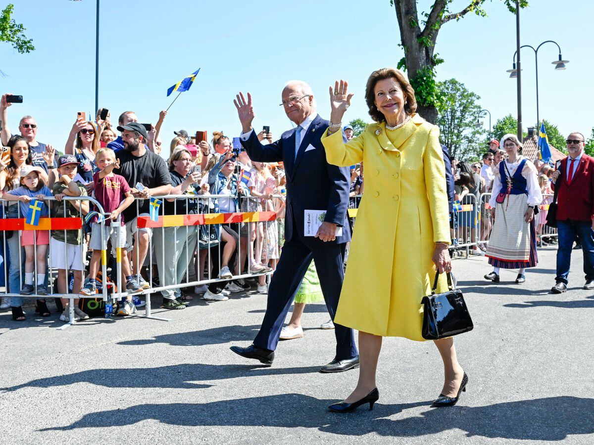 Sweden’s King Carl Gustaf and Queen Silvia visit Strangnas