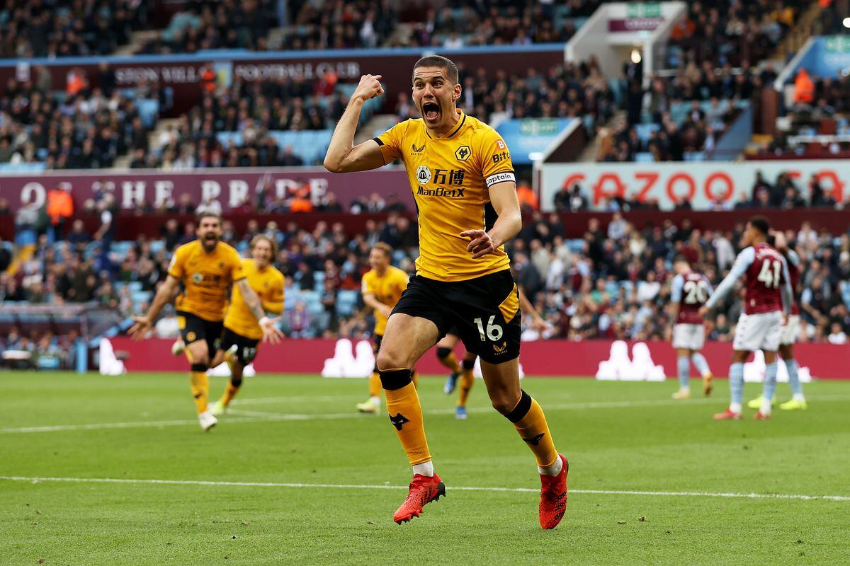 Conor Coady of Wolverhampton Wanderers celebrates. (Photo by Jack Thomas - WWFC/Wolves via Getty Images).