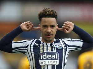 Matheus Pereira of West Bromwich Albion celebrates after scoring a goal to make it 2-3 from the penalty spot.