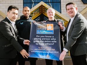 The Wolverhampton Young Citizen of the Year Awards 2022 are backed by Karl Henry and Mel Eves, pictured here with Parwiz Karimi (left) and Dylan Wright