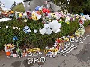 Tributes at the scene of the crash on Stream Road