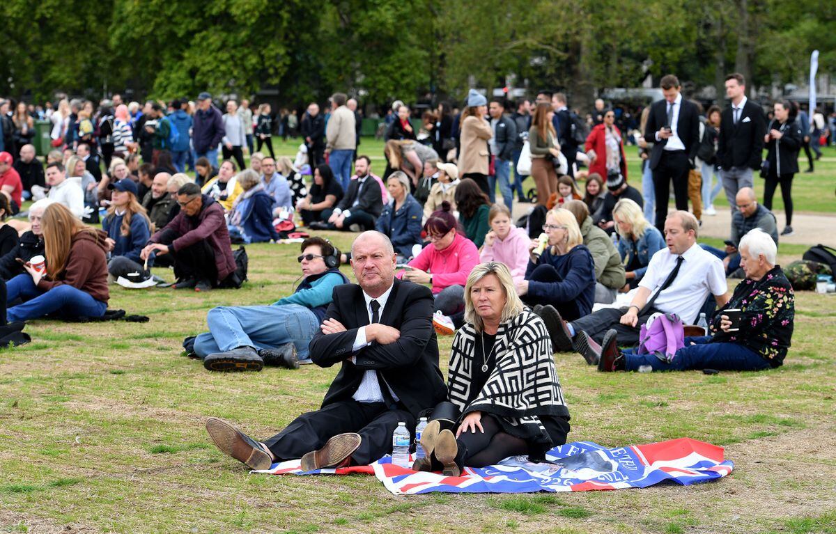 Many people gathered to pay their respects in true British fashion