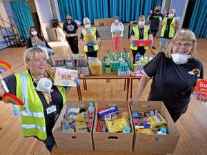 Sharon Felton and Councillor Chris Bott have been provided food parcels and hot meals two days a week for people in need across Darlaston and Moxley at Darlaston All Active.