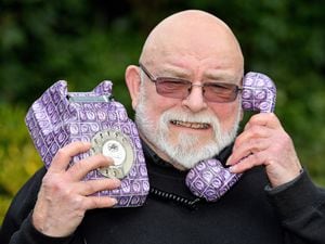 Peter Mason, from Hednesford, with his 3D stamp phone